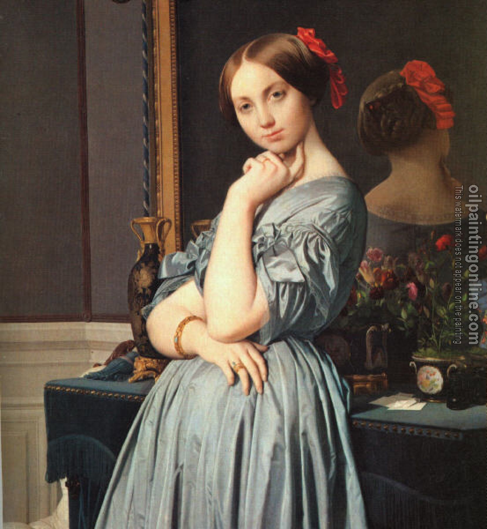 Ingres, Jean Auguste Dominique - Vicomtess Othenin d'Haussonville, nee Louise-Albertine de Br